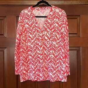 Lily Pulitzer V-neck coral print tunic top
